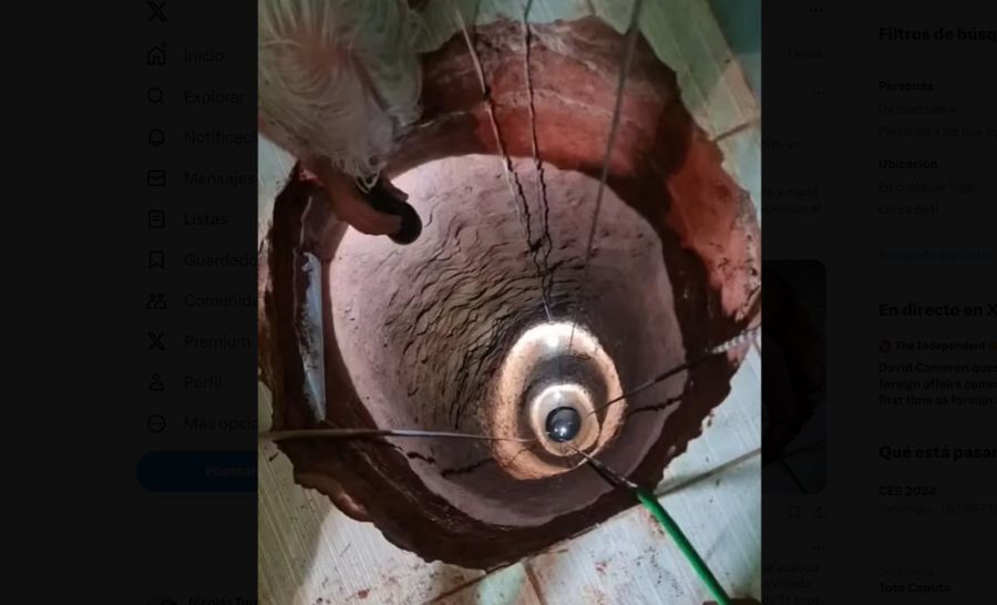 Pozo donde cayó el brasileño que estaba obsesionado con el oro