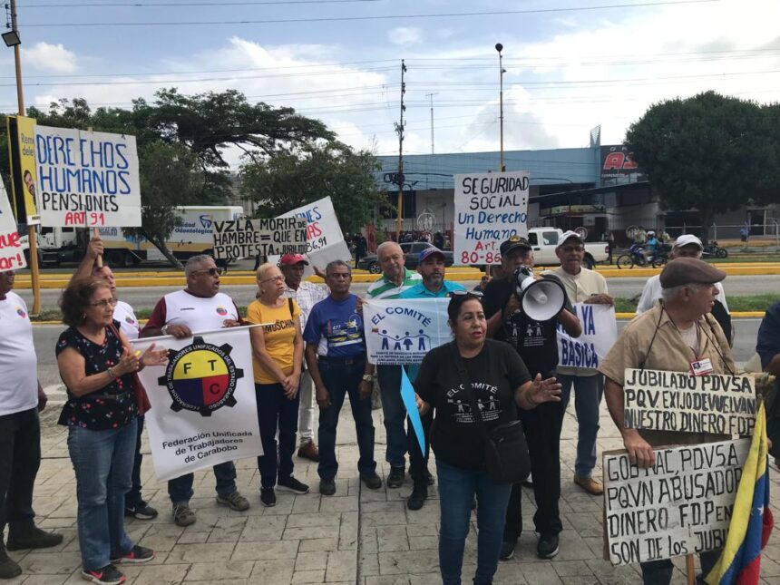 protesta jubilados y pensionados adultos mayores en carabobo valencia