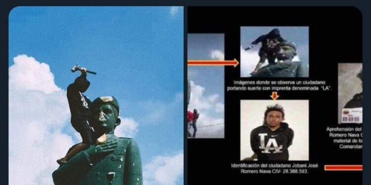 Detuvieron al protagonista de fotografía derribando la estatua de ...
